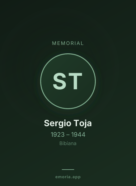 Memorial portrait of Sergio Toja