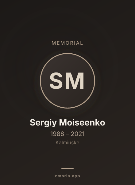 Memorial portrait of Sergiy Moiseenko