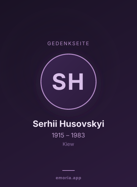 Gedenkportrait von Serhii Husovskyi