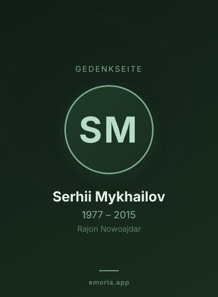 Gedenkportrait von Serhii Mykhailov