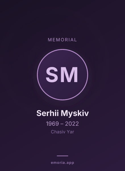 Memorial portrait of Serhii Myskiv