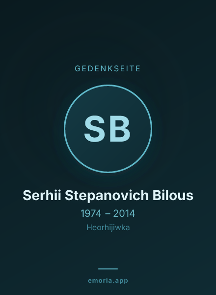 Gedenkportrait von Serhii Stepanovich Bilous