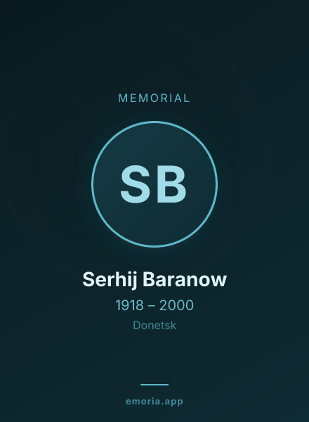 Memorial portrait of Serhij Baranow