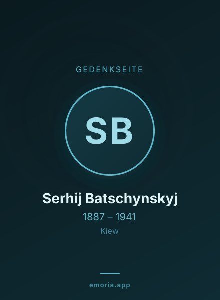 Gedenkportrait von Serhij Batschynskyj