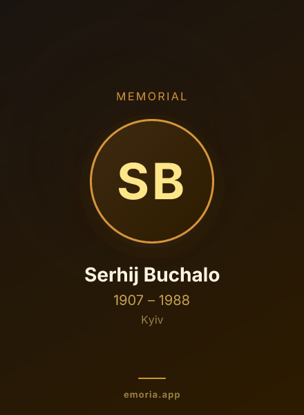 Memorial portrait of Serhij Buchalo