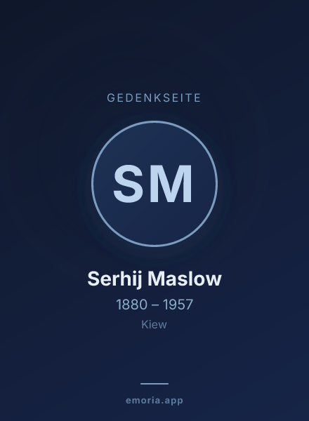 Gedenkportrait von Serhij Maslow