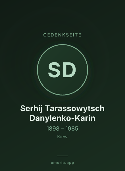 Gedenkportrait von Serhij Tarassowytsch Danylenko-Karin