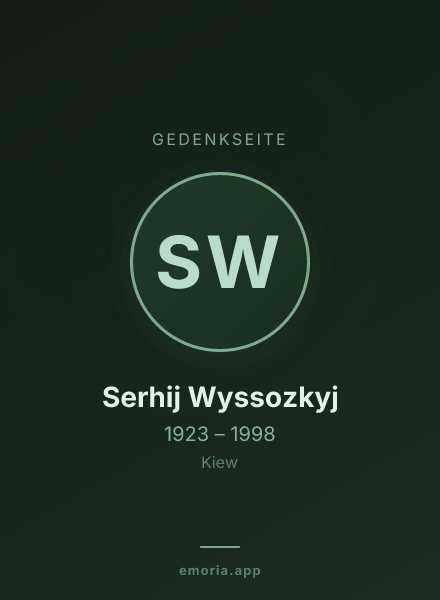Gedenkportrait von Serhij Wyssozkyj
