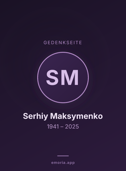 Gedenkportrait von Serhiy Maksymenko