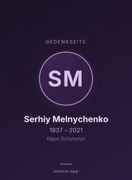 Gedenkportrait von Serhiy Melnychenko