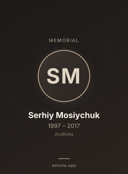 Memorial portrait of Serhiy Mosiychuk