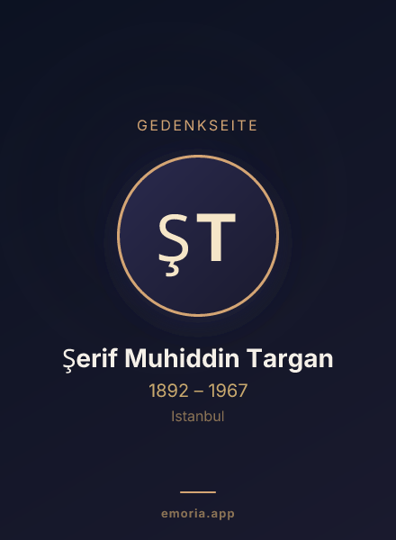 Gedenkportrait von Şerif Muhiddin Targan
