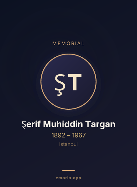 Memorial portrait of Şerif Muhiddin Targan