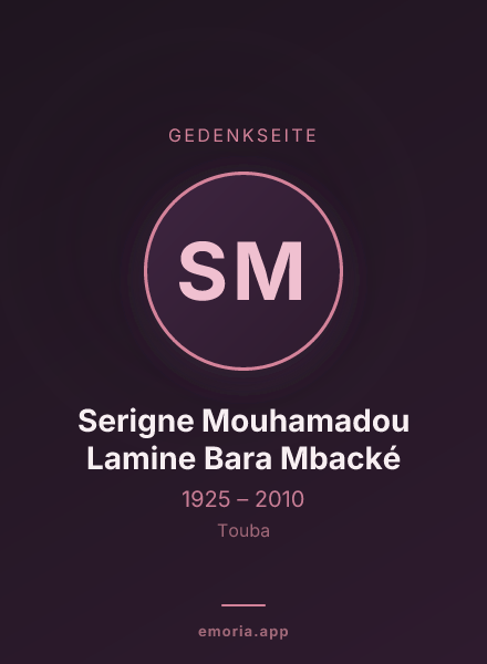 Gedenkportrait von Serigne Mouhamadou Lamine Bara Mbacké