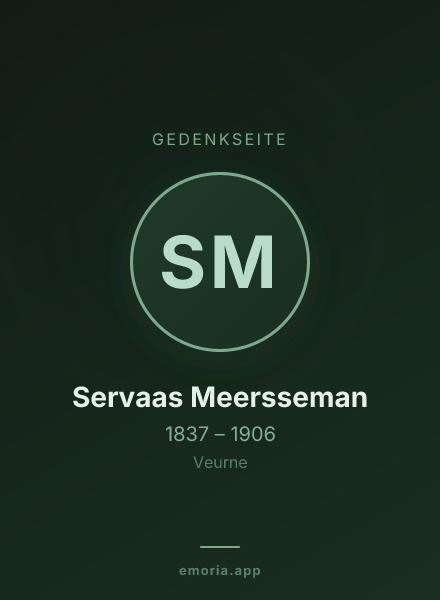 Gedenkportrait von Servaas Meersseman