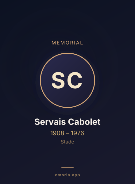 Memorial portrait of Servais Cabolet