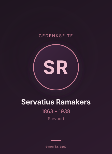 Gedenkportrait von Servatius Ramakers