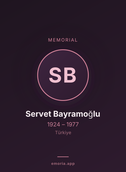 Memorial portrait of Servet Bayramoğlu