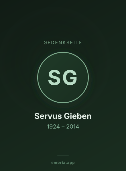 Gedenkportrait von Servus Gieben