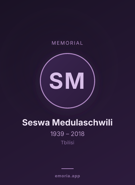 Memorial portrait of Seswa Medulaschwili