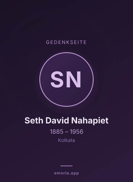 Gedenkportrait von Seth David  Nahapiet