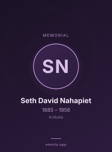 Memorial portrait of Seth David  Nahapiet