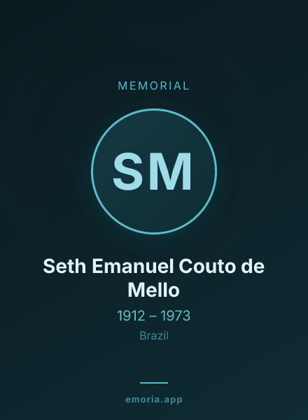 Memorial portrait of Seth Emanuel Couto de Mello