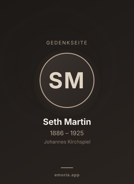 Gedenkportrait von Seth Martin