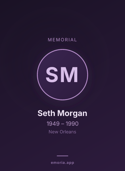 Memorial portrait of Seth Morgan