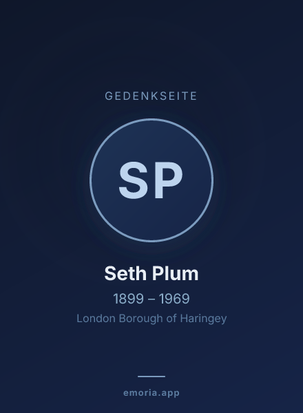 Gedenkportrait von Seth Plum
