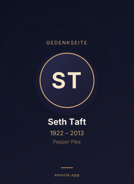 Gedenkportrait von Seth Taft