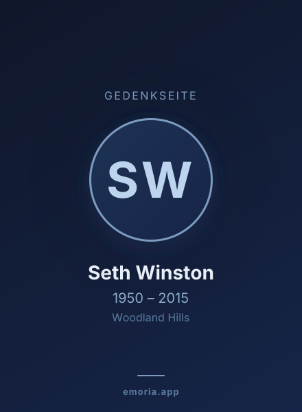 Gedenkportrait von Seth Winston