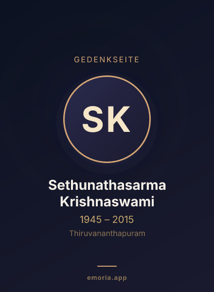 Gedenkportrait von Sethunathasarma Krishnaswami