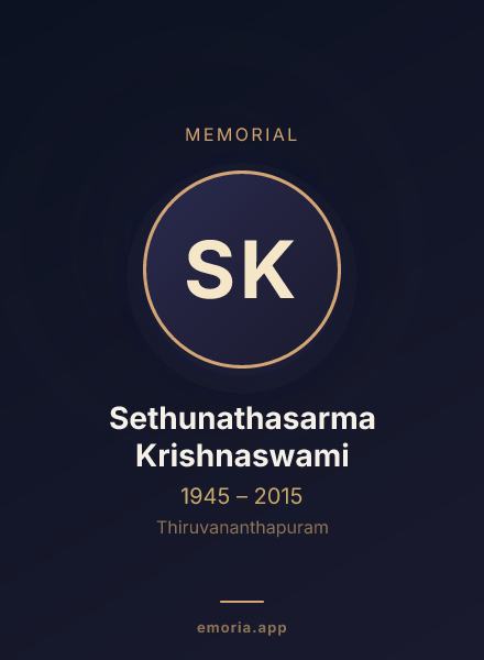 Memorial portrait of Sethunathasarma Krishnaswami