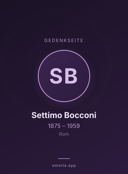 Gedenkportrait von Settimo Bocconi