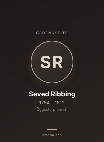 Gedenkportrait von Seved Ribbing