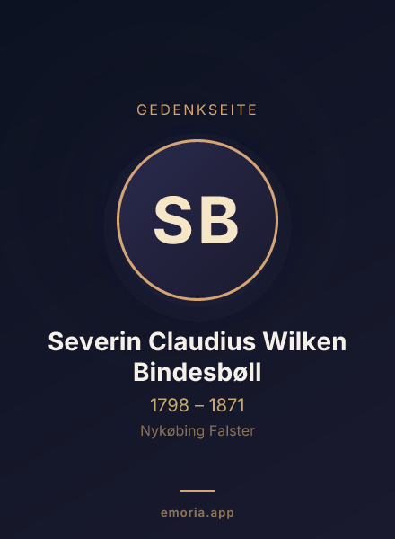 Gedenkportrait von Severin Claudius Wilken Bindesbøll