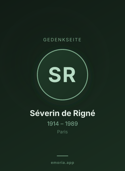 Gedenkportrait von Séverin de Rigné