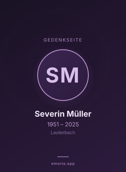 Gedenkportrait von Severin Müller