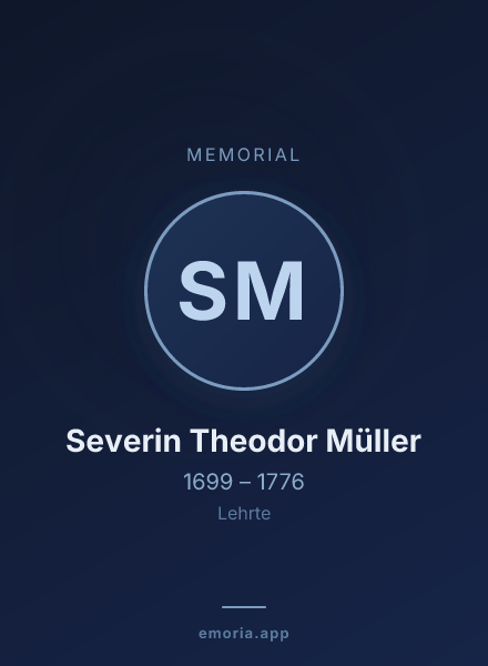 Memorial portrait of Severin Theodor Müller