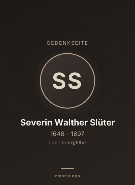 Gedenkportrait von Severin Walther Slüter