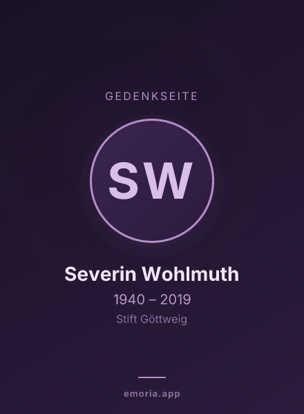 Gedenkportrait von Severin Wohlmuth