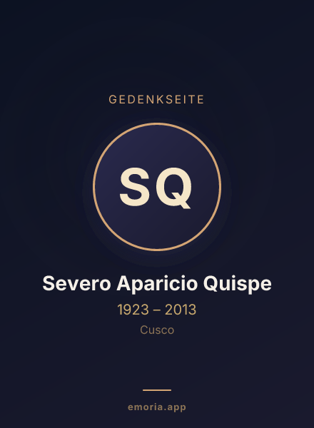 Gedenkportrait von Severo Aparicio Quispe