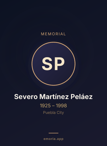 Memorial portrait of Severo Martínez Peláez