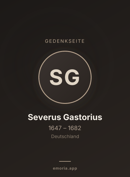 Gedenkportrait von Severus Gastorius