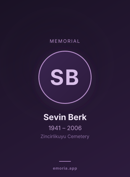 Memorial portrait of Sevin Berk