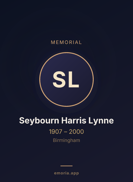 Memorial portrait of Seybourn Harris Lynne