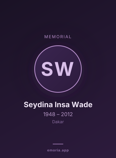 Memorial portrait of Seydina Insa Wade