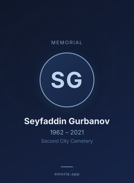 Memorial portrait of Seyfaddin Gurbanov
