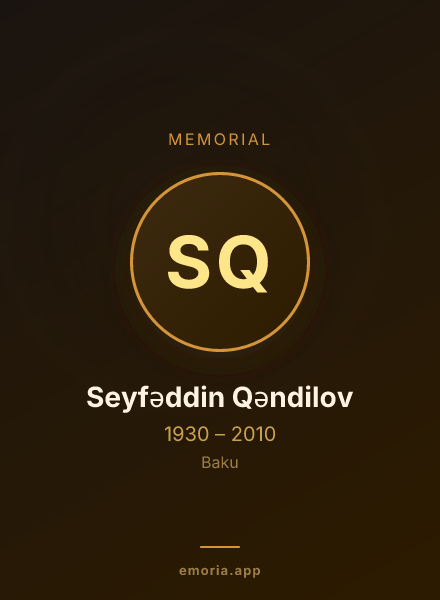 Memorial portrait of Seyfəddin Qəndilov